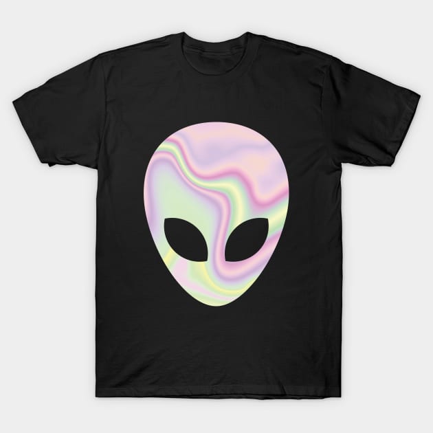 Holographic looking Alien Head T-Shirt by ShirtBOOM